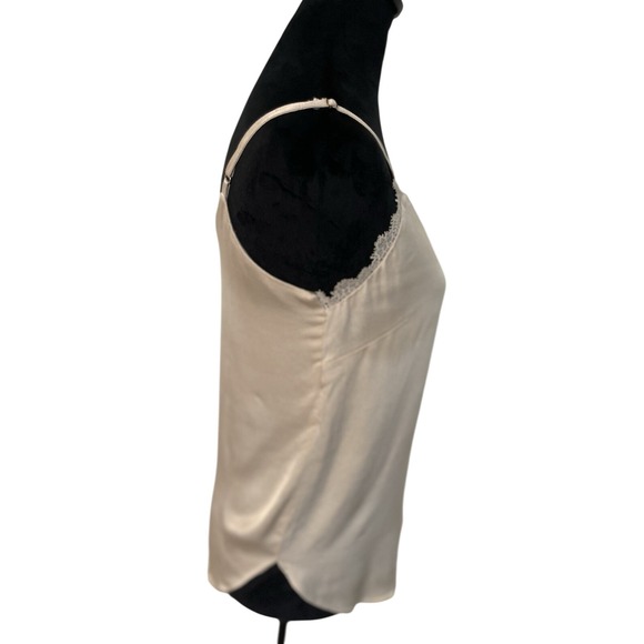 Anthropologie Floreat Ivory Lace Trim‎ Silky Cami Small V Neck Spaghetti Strap - Picture 4 of 7
